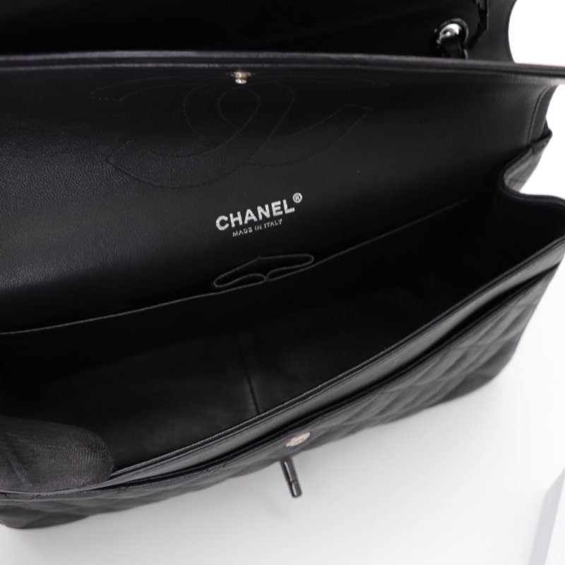 （稀有款♥️全黑鏈條）Chanel 香奈兒 Classic Flap CF 30cm Jumbo 霧面牛皮 SO BLACK 純黑釦 24開-16