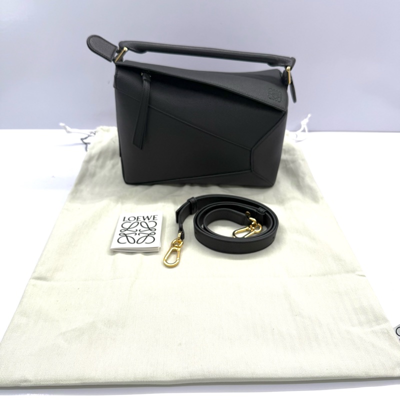 LOEWE 黑色PUZZLE SMALL 手提斜背2WAY包-2