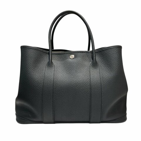 HERMES 愛馬仕 GARDEN PARTY 36  托特包 黑色 銀釦