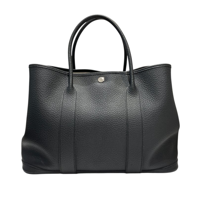 HERMES 愛馬仕 GARDEN PARTY 36  托特包 黑色 銀釦-0