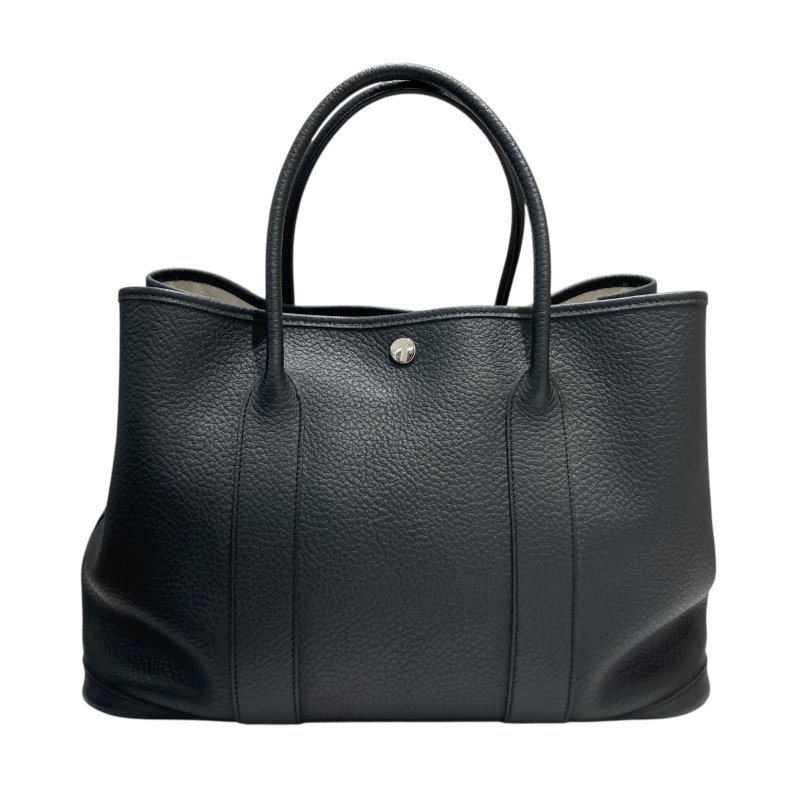 HERMES 愛馬仕 GARDEN PARTY 36  托特包 黑色 銀釦-1