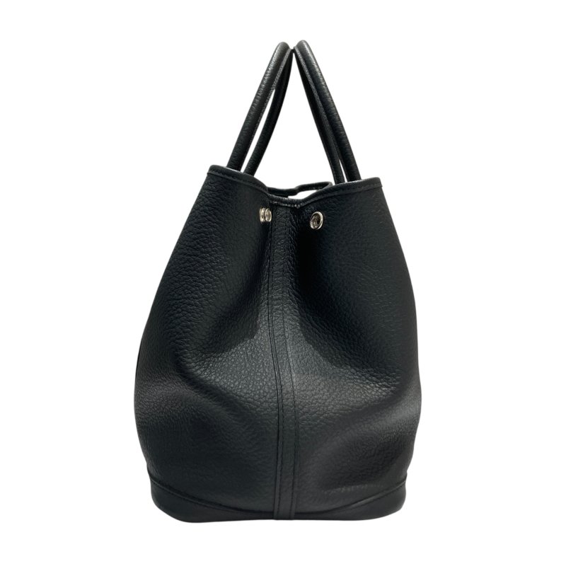 HERMES 愛馬仕 GARDEN PARTY 36  托特包 黑色 銀釦-2