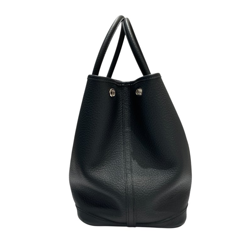 HERMES 愛馬仕 GARDEN PARTY 36  托特包 黑色 銀釦-3