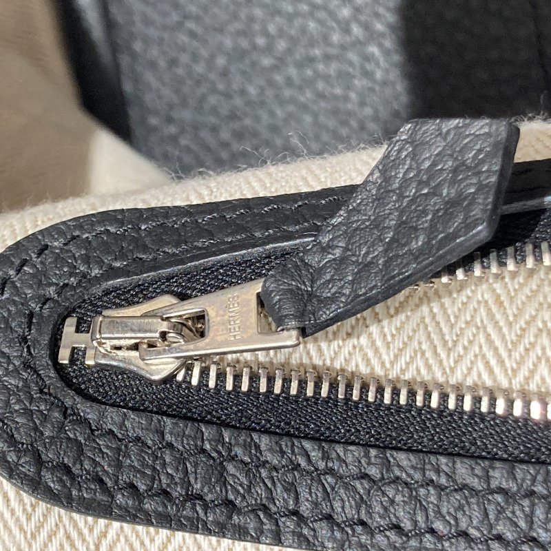 HERMES 愛馬仕 GARDEN PARTY 36  托特包 黑色 銀釦-11