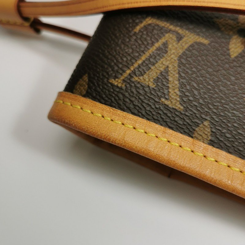 Louis Vuitton (LV) Neverfull中號植鞣革Monogram印花束帶單肩包晶片款-18