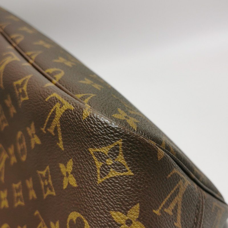 Louis Vuitton (LV) Neverfull中號植鞣革Monogram印花束帶單肩包晶片款-23