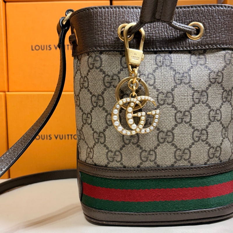 🔥超級好看 Gucci 古馳 雙G Marmont 珍珠鑰匙圈 吊飾-0