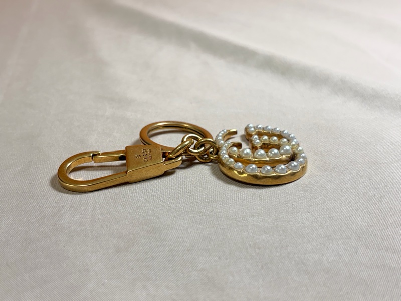 🔥超級好看 Gucci 古馳 雙G Marmont 珍珠鑰匙圈 吊飾-4