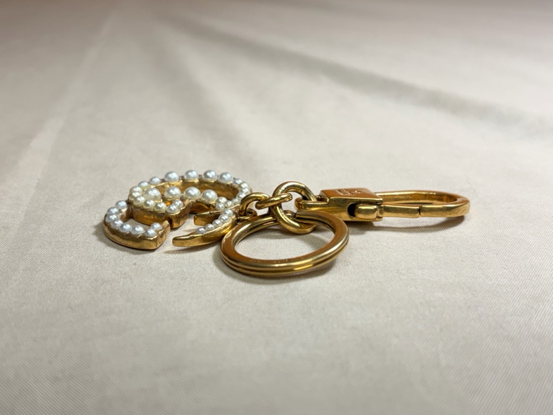 🔥超級好看 Gucci 古馳 雙G Marmont 珍珠鑰匙圈 吊飾-5