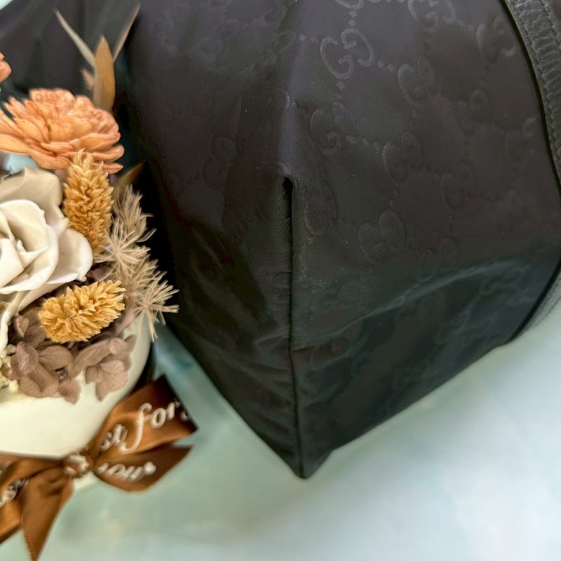 GUCCI 尼龍經典雙G印花托特包-8