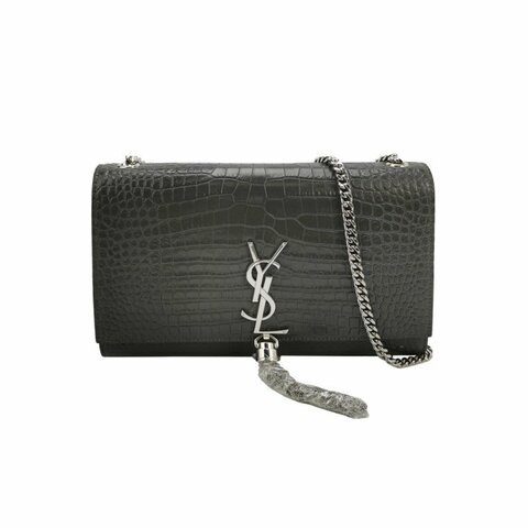 Saint Laurent Kate凱特包中型牛皮鱷魚紋YSL標誌肩背包