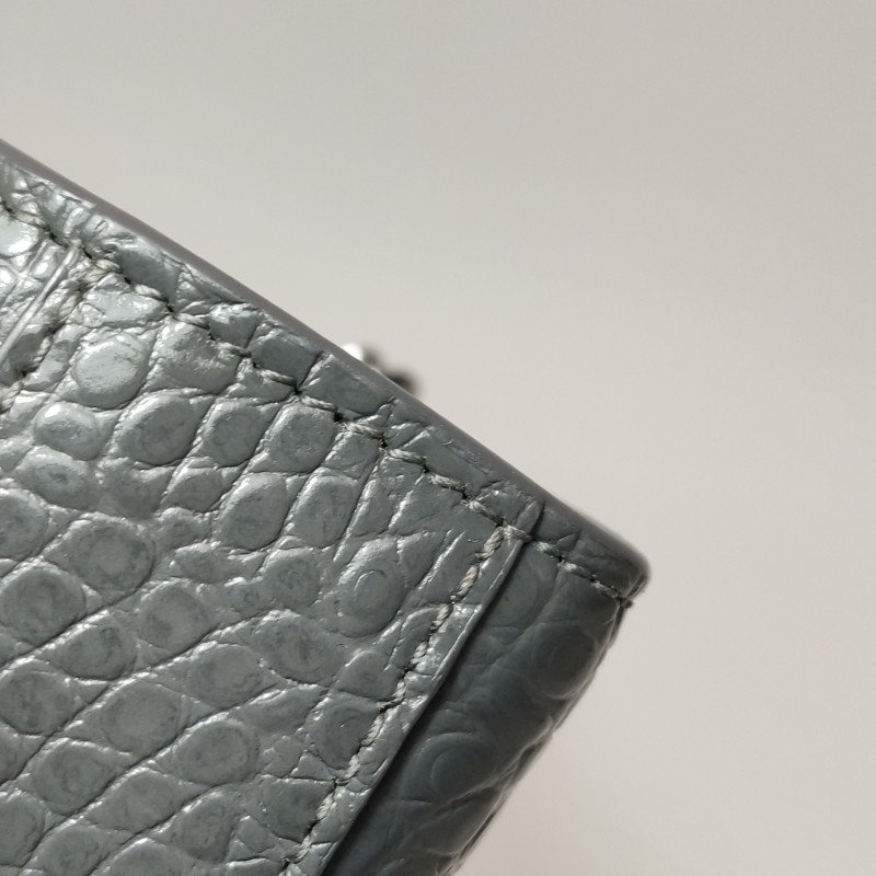 Saint Laurent Kate凱特包中型牛皮鱷魚紋YSL標誌肩背包-16