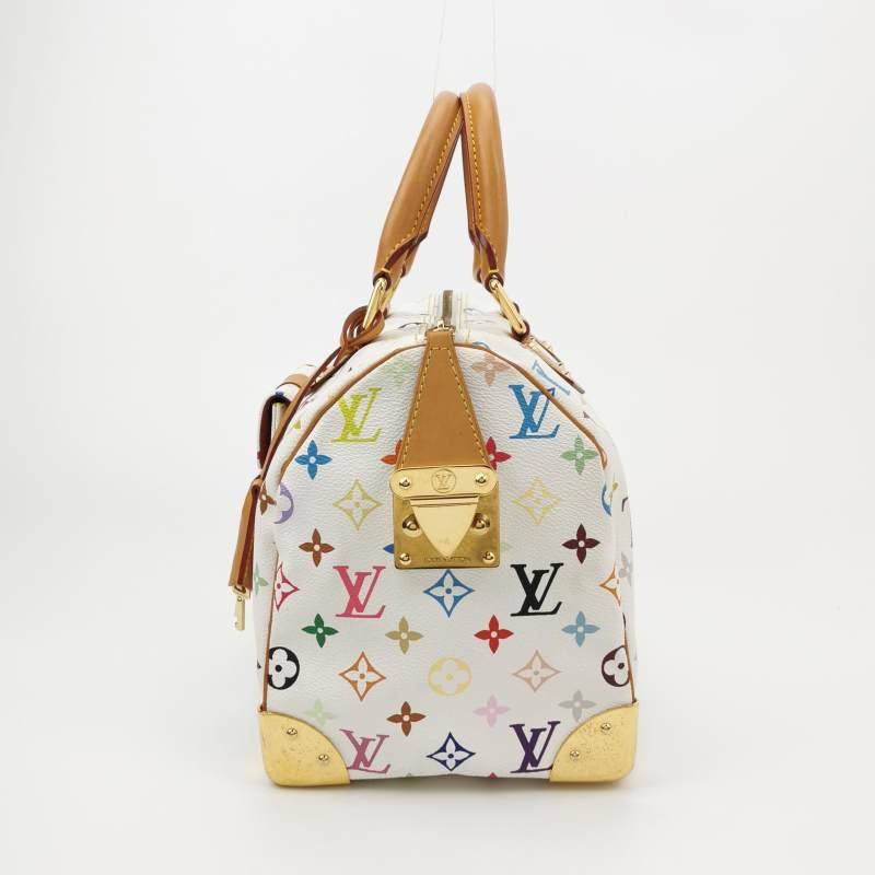 Louis Vuitton (LV) Speedy30植鞣革白三彩波士顿包手提包-2