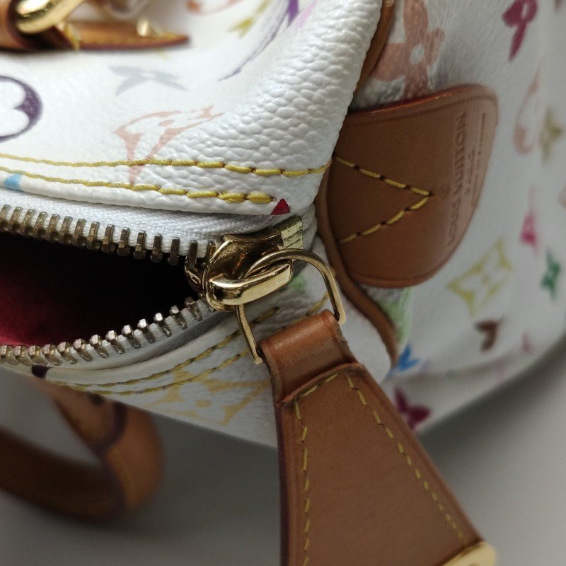 Louis Vuitton (LV) Speedy30植鞣革白三彩波士顿包手提包-10