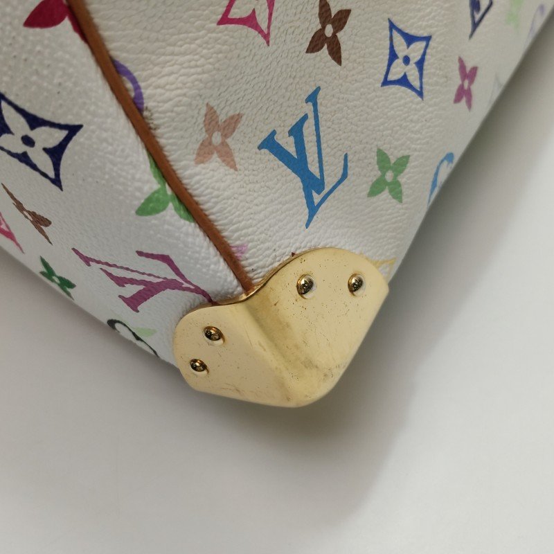 Louis Vuitton (LV) Speedy30植鞣革白三彩波士顿包手提包-11