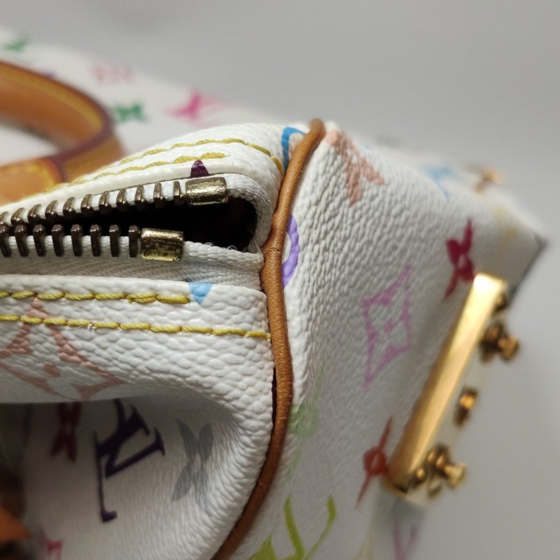 Louis Vuitton (LV) Speedy30植鞣革白三彩波士顿包手提包-13