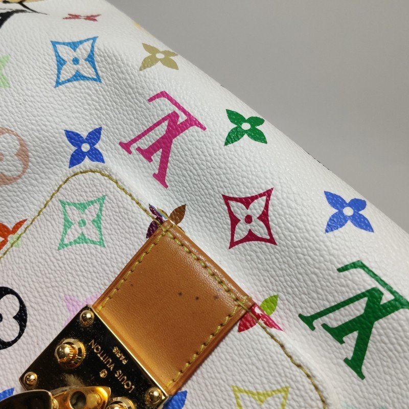 Louis Vuitton (LV) Speedy30植鞣革白三彩波士顿包手提包-20