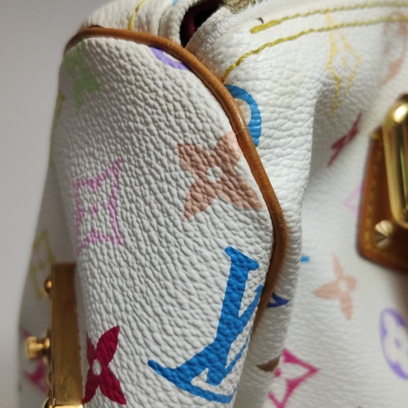 Louis Vuitton (LV) Speedy30植鞣革白三彩波士顿包手提包-21