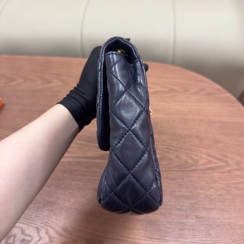 香奈兒/Chanel CF海軍藍腋下鏈條包-3