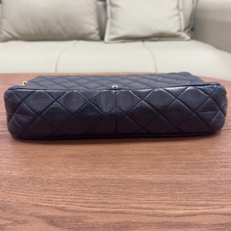 香奈兒/Chanel CF海軍藍腋下鏈條包-4