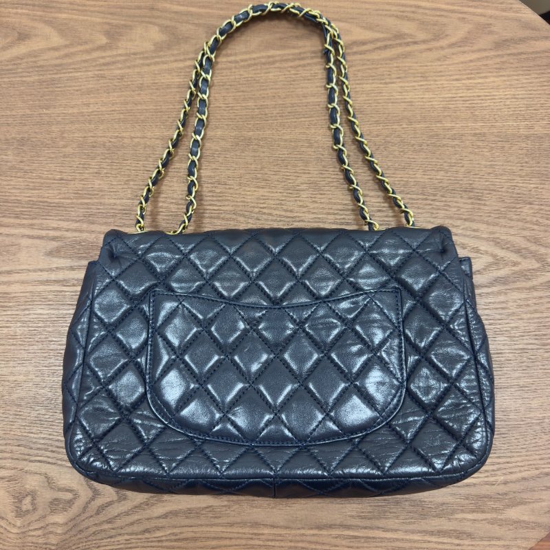 香奈兒/Chanel CF海軍藍腋下鏈條包-6