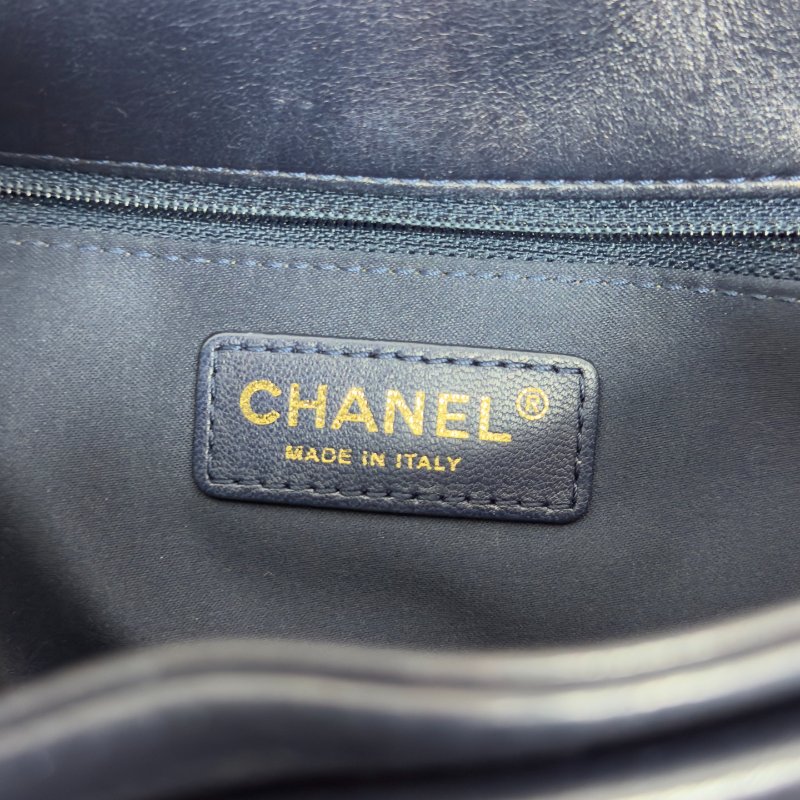 香奈兒/Chanel CF海軍藍腋下鏈條包-9