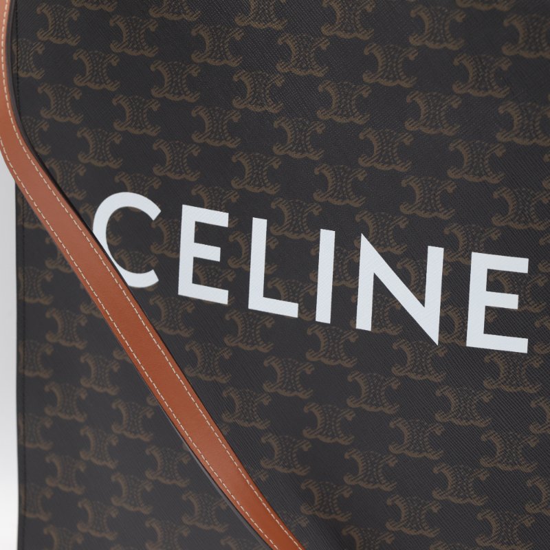 （可以放 A4 紙♥️）Celine 思琳 棕色 Triomphe帆布 Cabas 老花 琴譜包 Vertical Cabas 兩用包-6