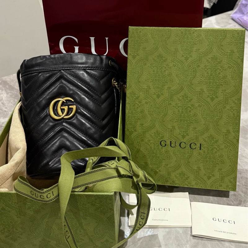 Gucci 馬夢水桶包🤎99成新/全配（保卡 防塵袋 盒子 紙袋）-6