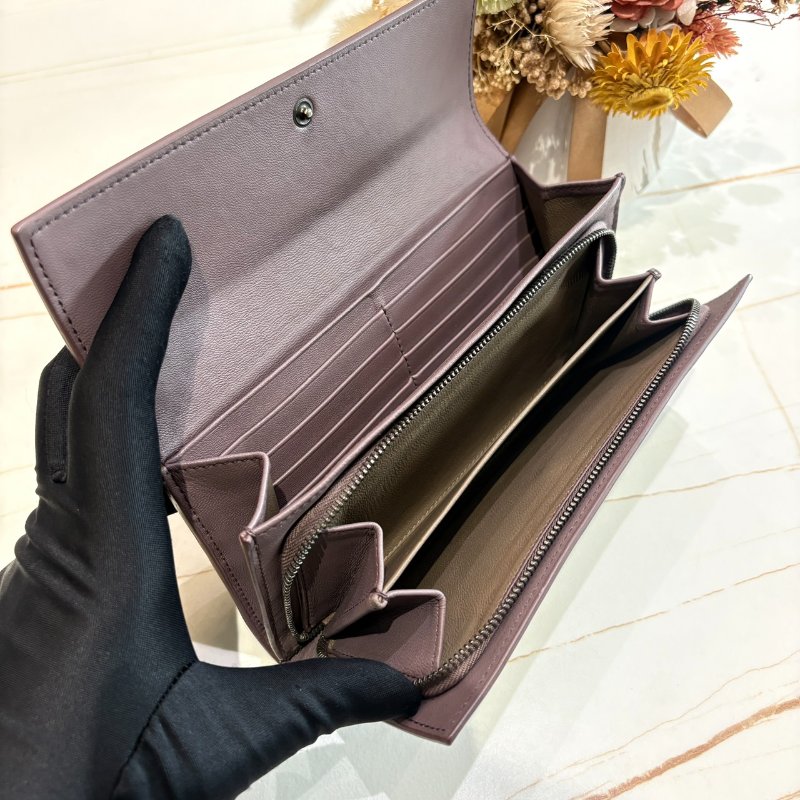 *SHIHNA名牌精品* BOTTEGA VENETA 藕紫羊皮編織長夾-5