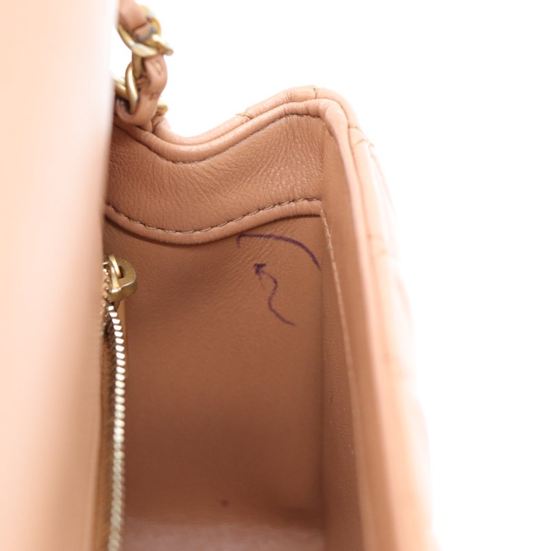 全網最低（限時特價♥️金球 CF）Chanel 香奈兒 Classic Flap CF 20cm 金球 CF 奶茶色 牛皮 金釦 鏈條包 斜背包-21