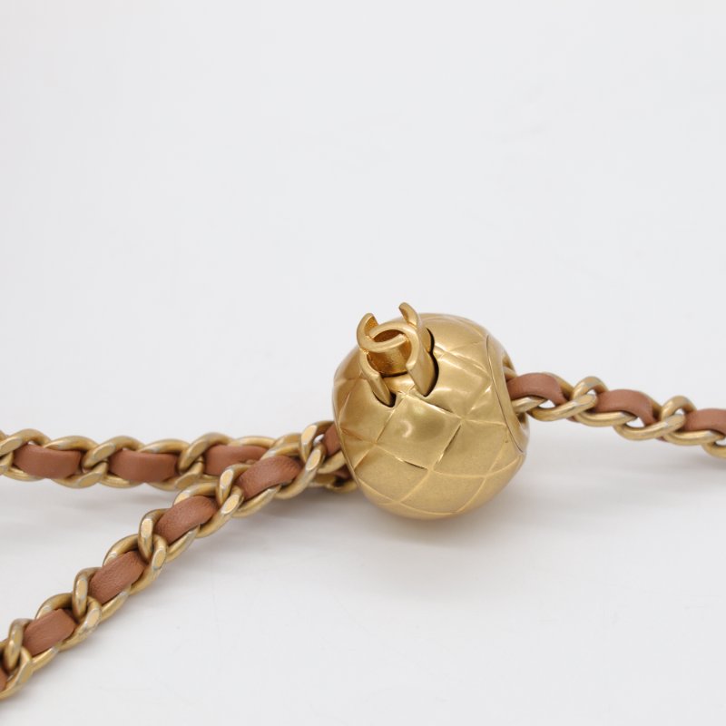 全網最低（限時特價♥️金球 CF）Chanel 香奈兒 Classic Flap CF 20cm 金球 CF 奶茶色 牛皮 金釦 鏈條包 斜背包-23