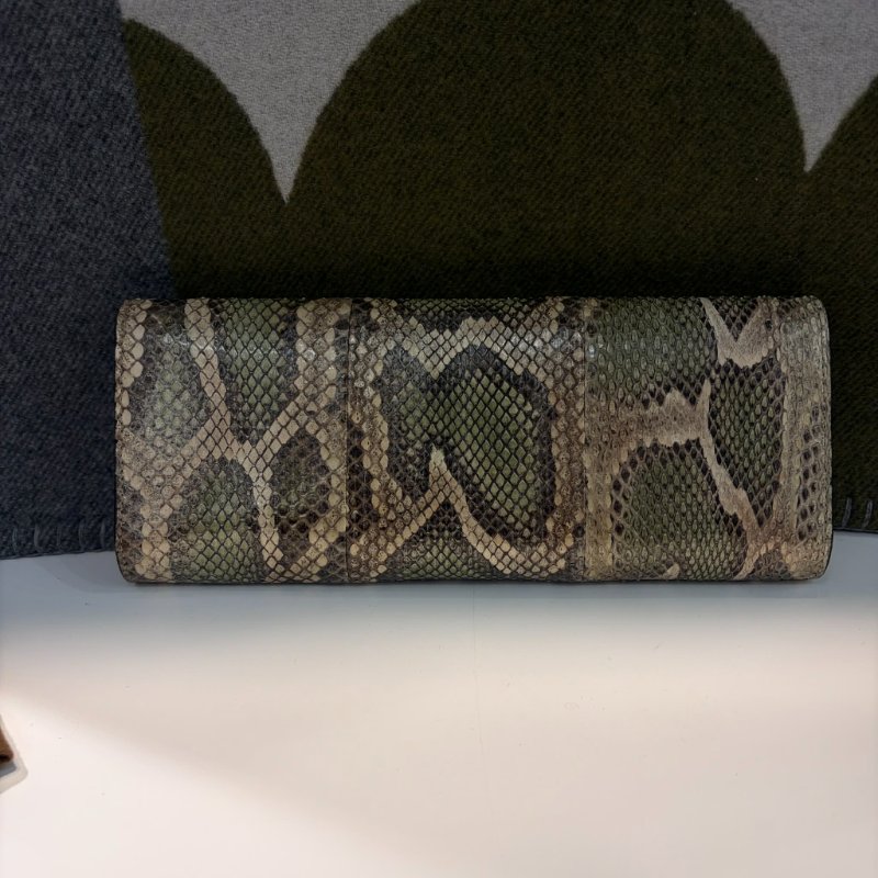 GUCCI 蟒蛇皮馬銜釦頭手拿包-1