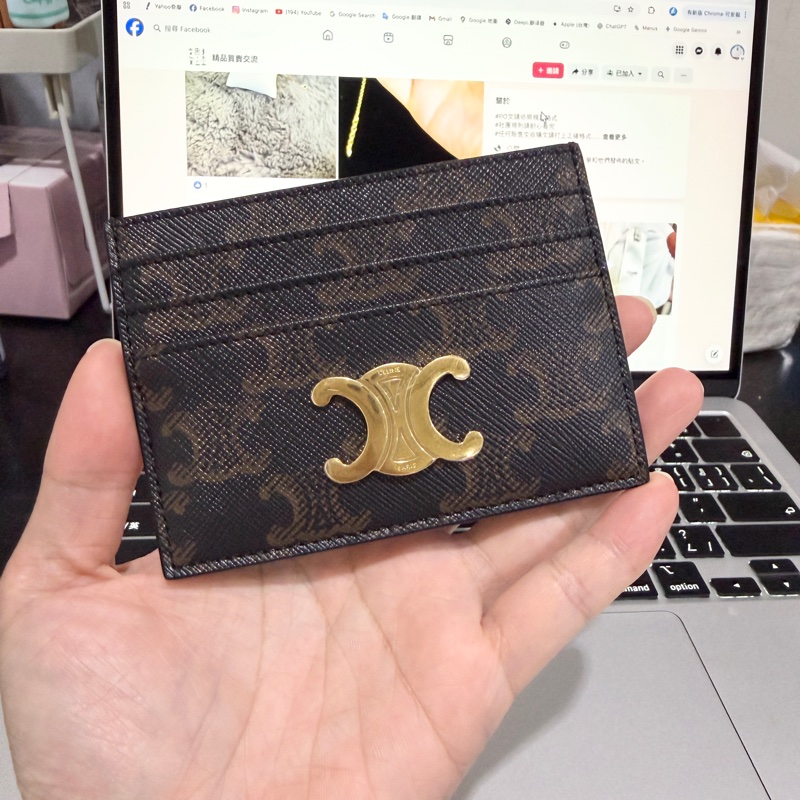 CELINE TRIOMPHE標誌印花卡夾 10L832CQH.04LU-3