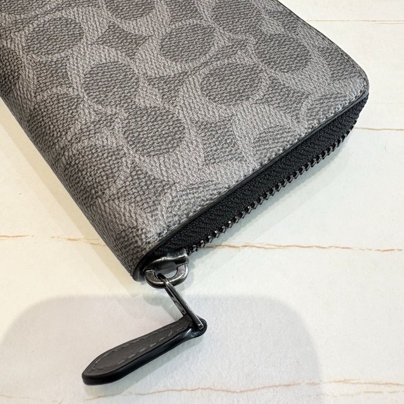 *SHIHNA名牌精品* COACH 灰色老花烙印拉鍊長夾-7