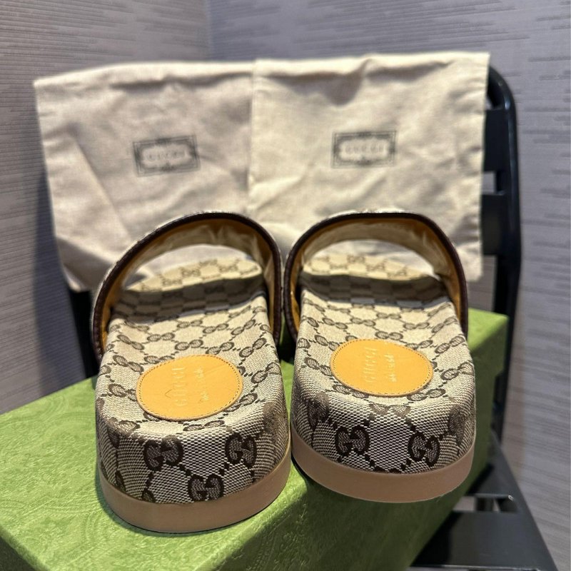 💎Han's house精品服飾💎 GUCCI 古馳 滿版GG 拖鞋 義大利製 現貨 UK 9 10-2