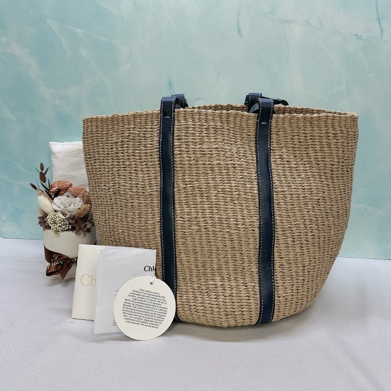 CHLOE x Mifuko聯名Woody草編托特包-1