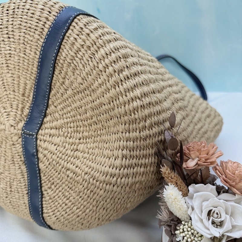 CHLOE x Mifuko聯名Woody草編托特包-8