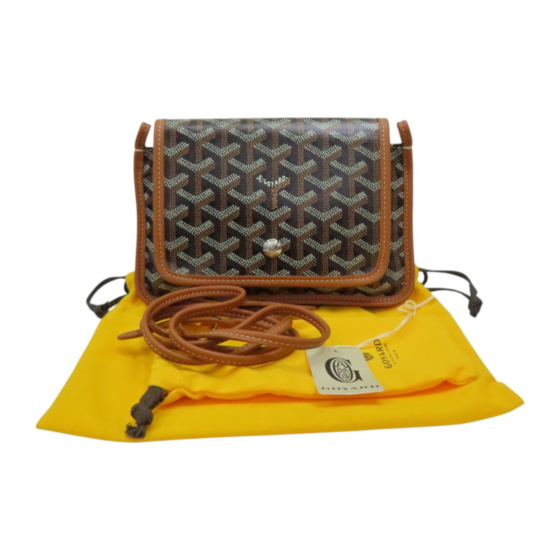 棕色 Goyardine帆布 Plume Pouch 肩背包【GOYARD 高雅德】 PLUMETPMLTY-7