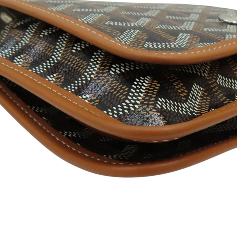 棕色 Goyardine帆布 Plume Pouch 肩背包【GOYARD 高雅德】 PLUMETPMLTY-8