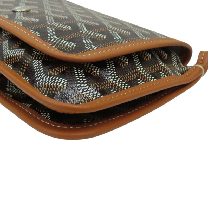 棕色 Goyardine帆布 Plume Pouch 肩背包【GOYARD 高雅德】 PLUMETPMLTY-9
