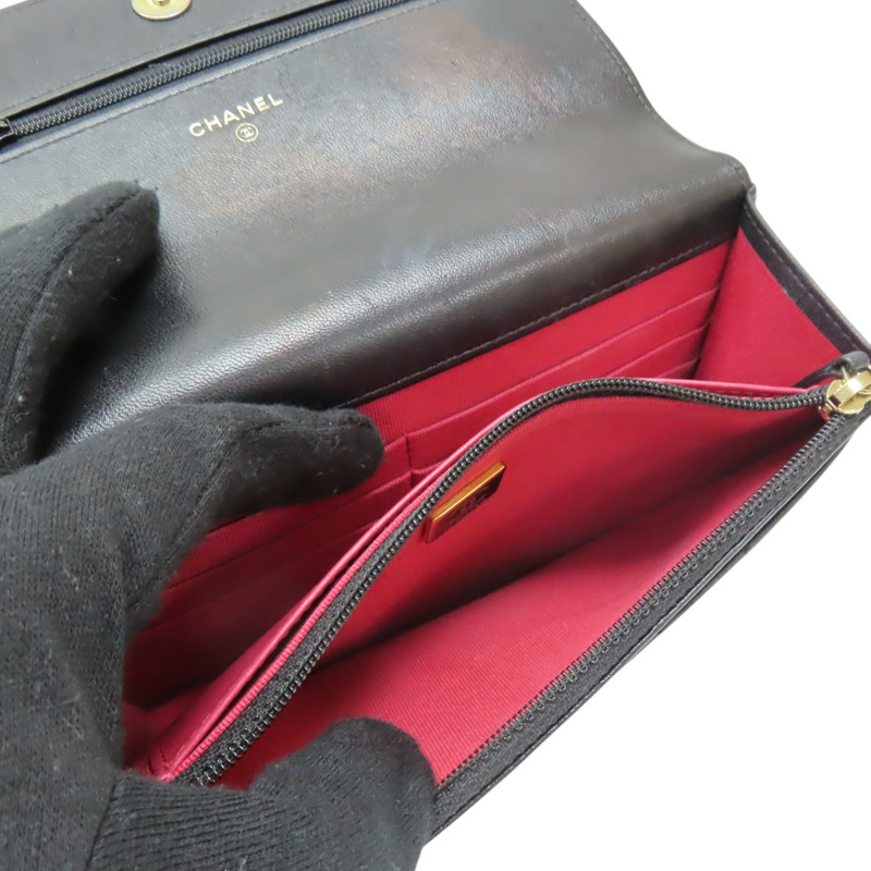 黑色 羊皮 19 WOC 兩用包 金扣【CHANEL 香奈兒】 AP0957-2