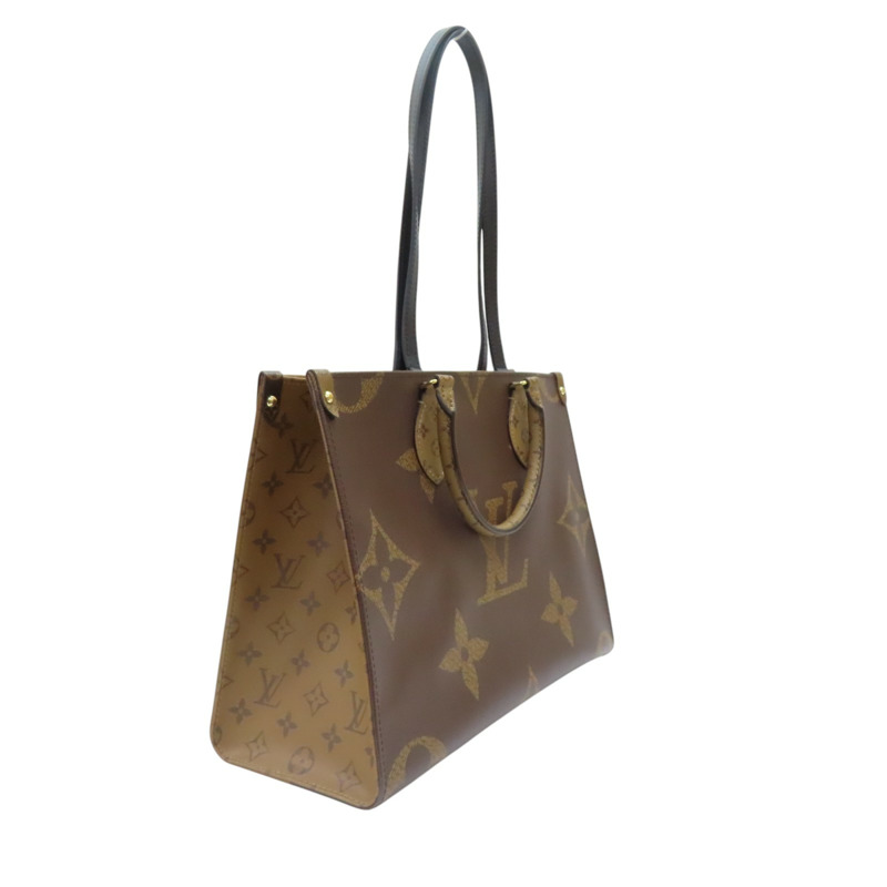 深淺棕色 原花帆布 OnTheGo MM 兩用包【LOUIS VUITTON LV 路易威登】 M45321-1