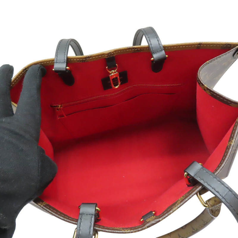 深淺棕色 原花帆布 OnTheGo MM 兩用包【LOUIS VUITTON LV 路易威登】 M45321-2