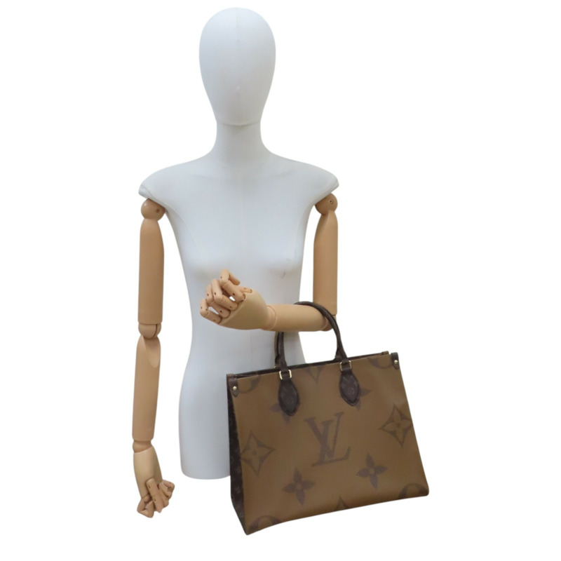 深淺棕色 原花帆布 OnTheGo MM 兩用包【LOUIS VUITTON LV 路易威登】 M45321-4