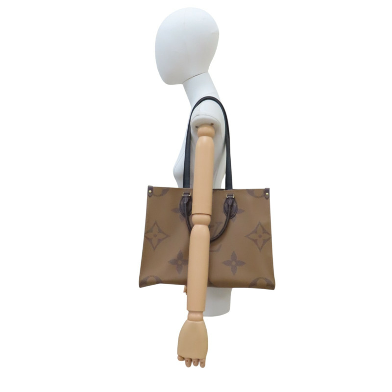 深淺棕色 原花帆布 OnTheGo MM 兩用包【LOUIS VUITTON LV 路易威登】 M45321-5