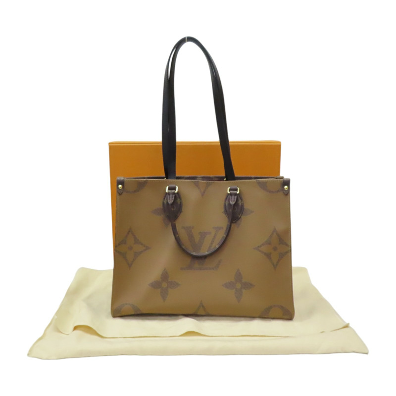 深淺棕色 原花帆布 OnTheGo MM 兩用包【LOUIS VUITTON LV 路易威登】 M45321-6