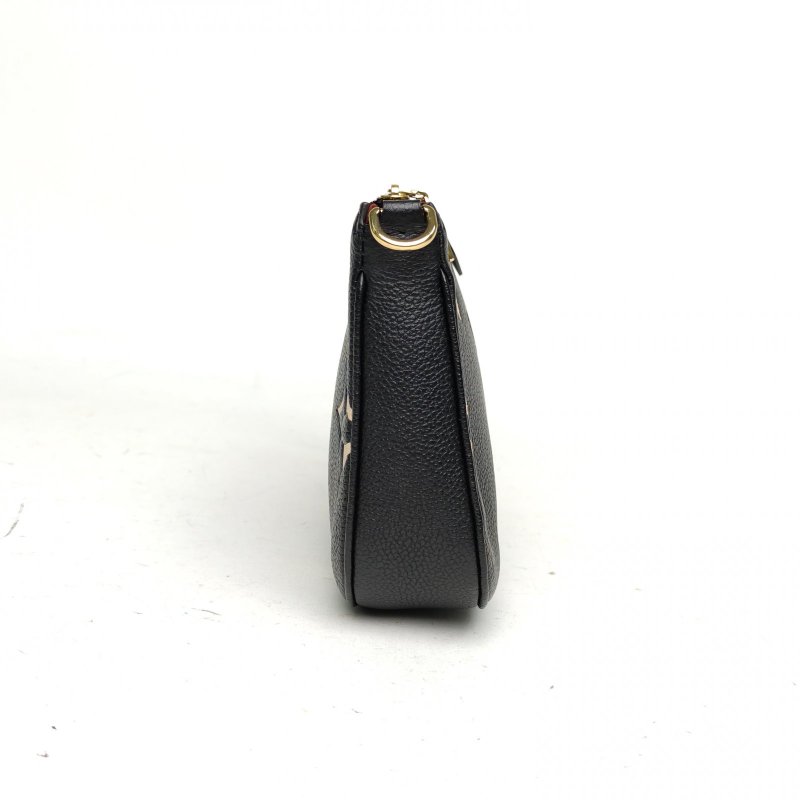 LOUIS VUITTON MultiPochette四合一黑色牛皮金扣晶片老花肩背包-3