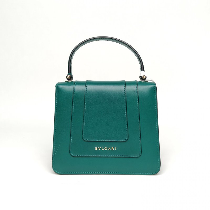 BVLGARI Serpentiforever風琴蛇頭包小號綠色牛皮肩背包-2