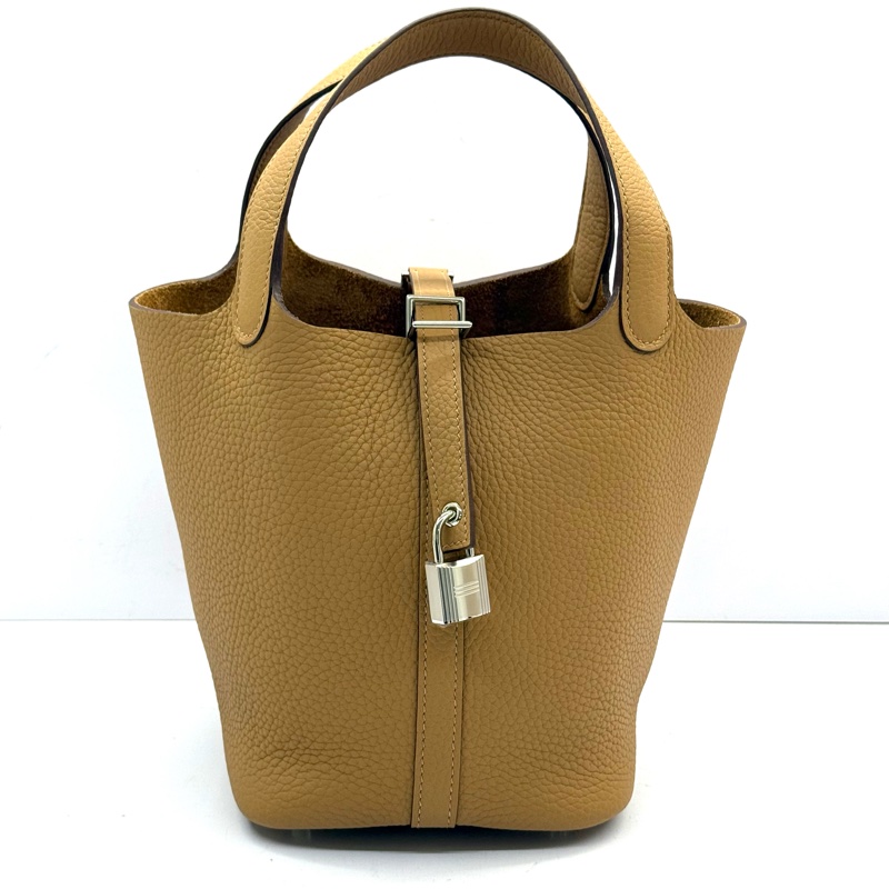 HERMES 愛馬仕 4B BISCUIT 餅乾色 PICOTIN LOCK 18 PM G刻-0