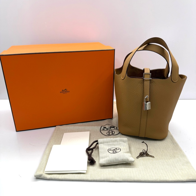 HERMES 愛馬仕 4B BISCUIT 餅乾色 PICOTIN LOCK 18 PM G刻-2